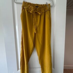 Zara Mustard Yellow Paperbag Waist Pants